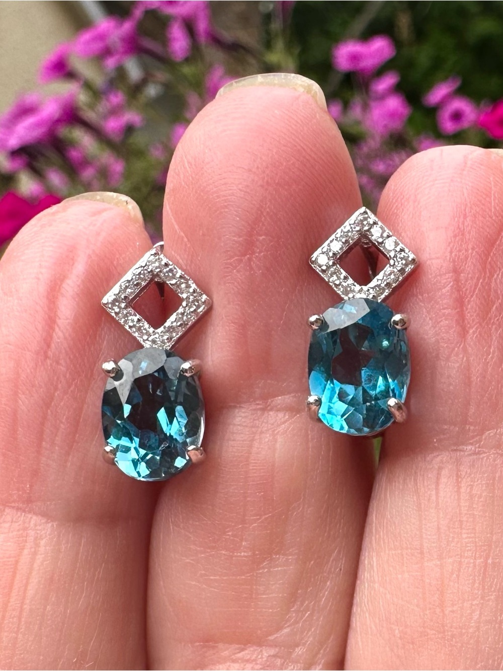 London Blue Topaz Drop Earrings, 925 Sterling Silver, BRAND NEW